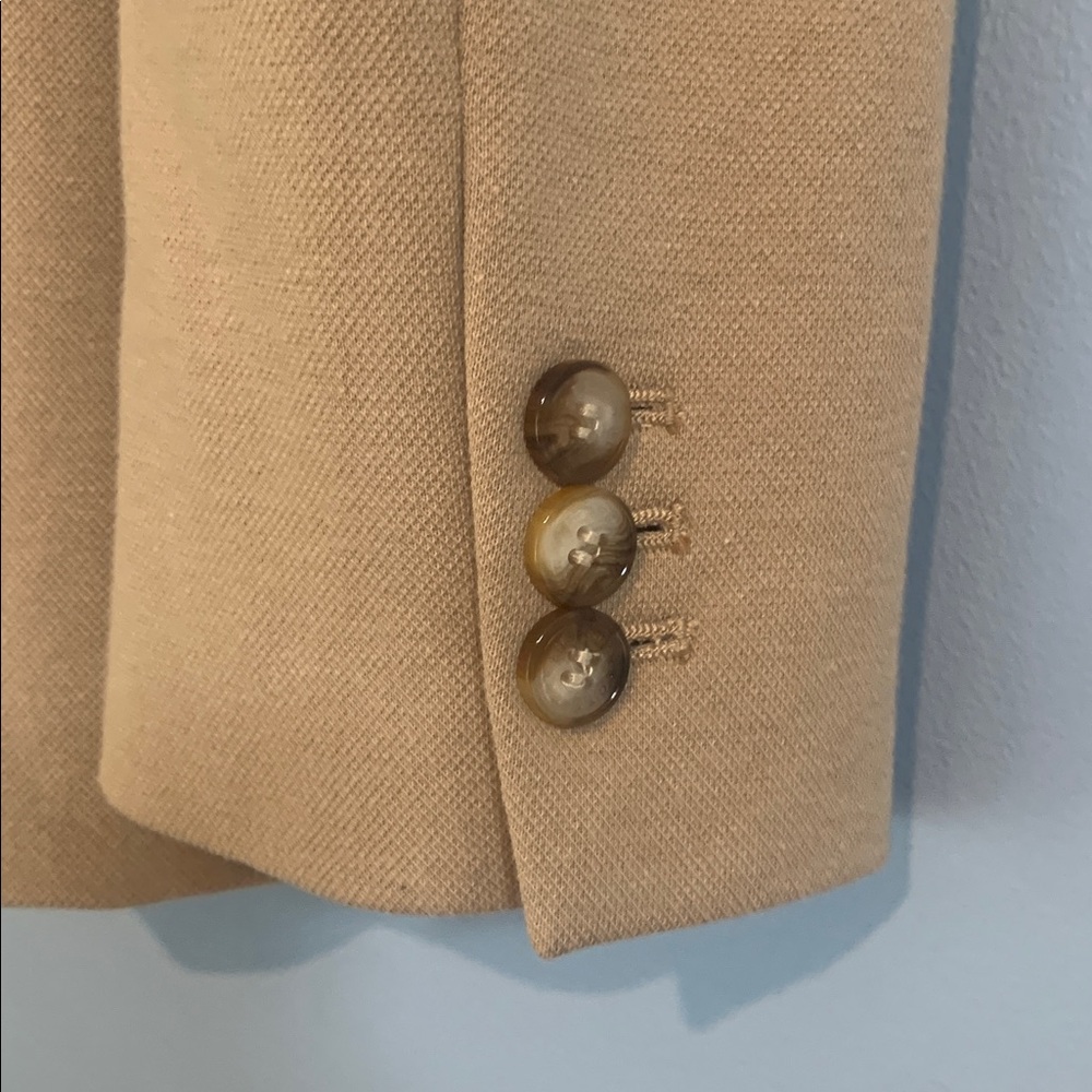 Talbots Camel Aberdeen  Blazer with Pockets NWT Size 14 Tan 75% Cotton - Picture 7 of 13